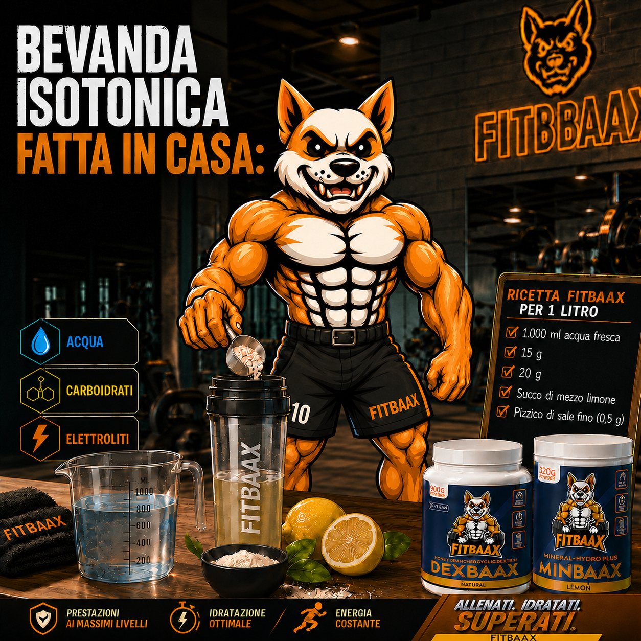 <p>Bevanda isotonica fatta in casa: dosi, ricetta e quando usarla</p>
